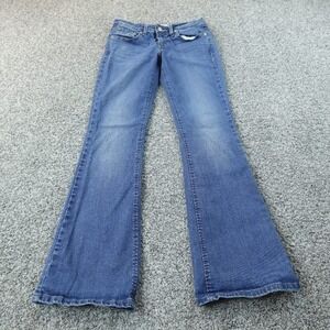 Levis Jeans Womens 5 Dark Blue Denim Pants 518 Boot Flare Stretch Western Rodeo